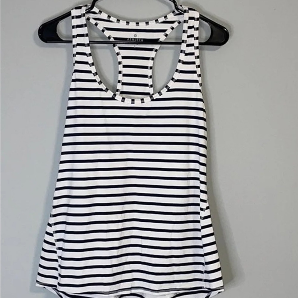 Athleta tank - blue & white - size large